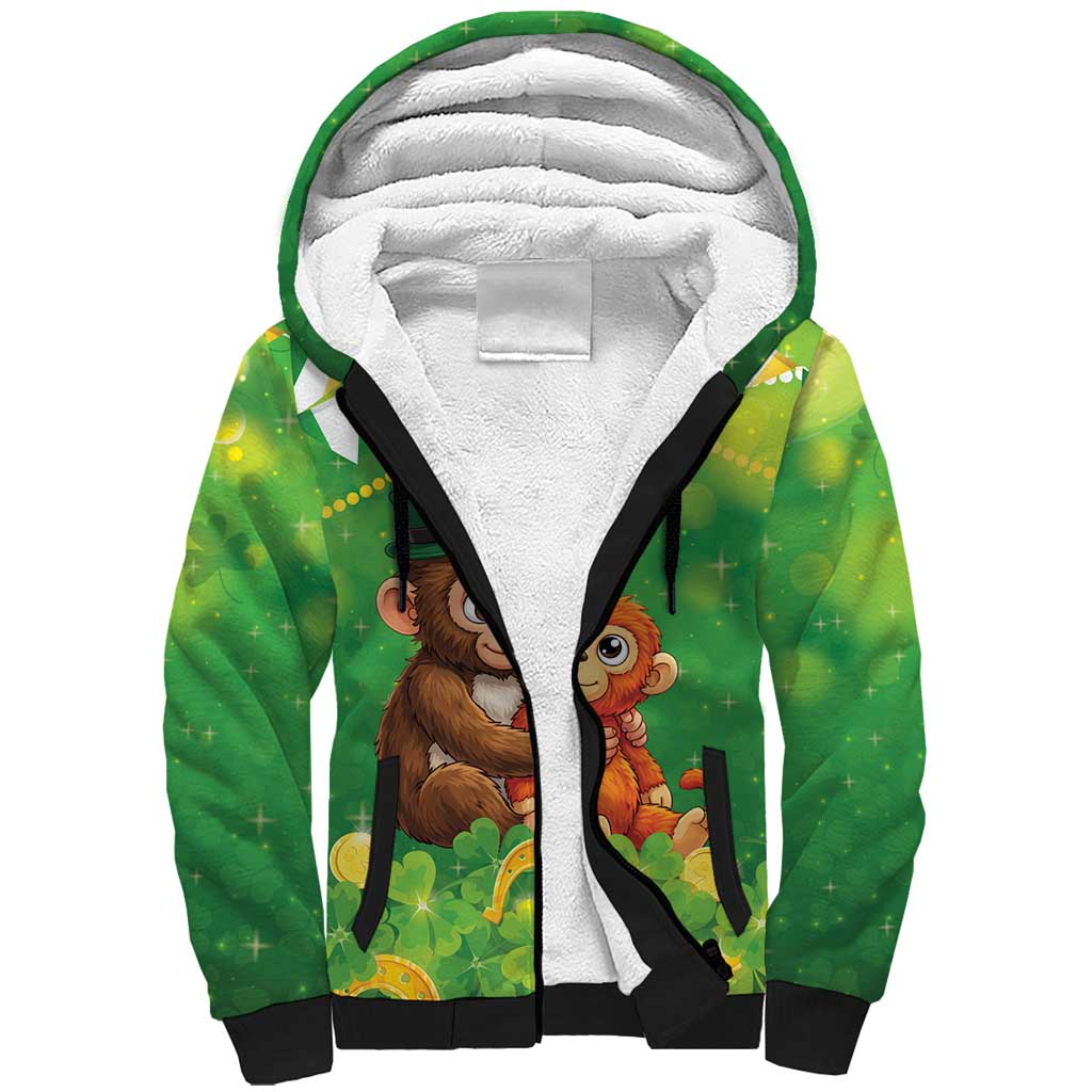 Punch The Monkey St Patrick’s Day Sherpa Hoodie Lucky Baby Monkey