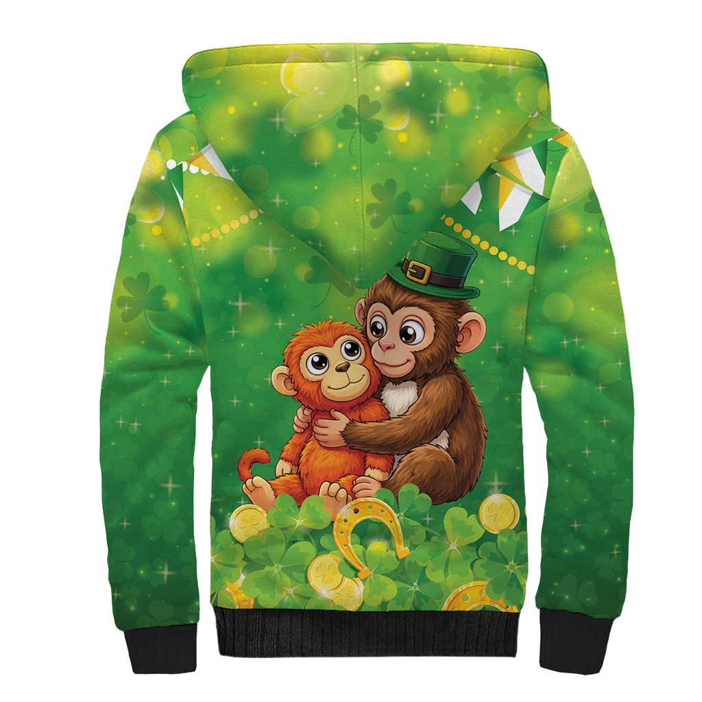 Punch The Monkey St Patrick’s Day Sherpa Hoodie Lucky Baby Monkey