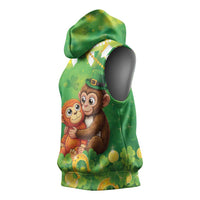 Punch The Monkey St Patrick’s Day Sleeveless Hoodie Lucky Baby Monkey