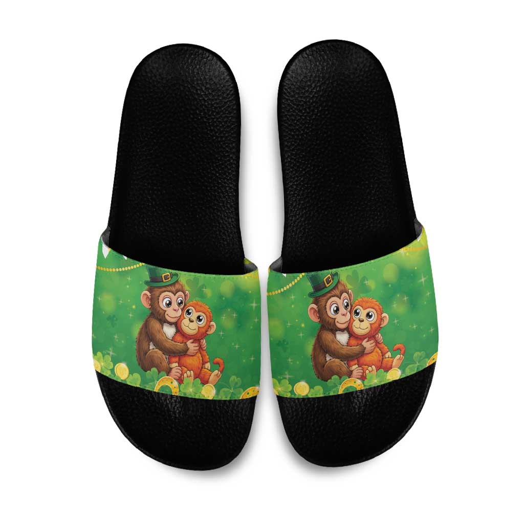 Punch The Monkey St Patrick’s Day Slide Sandals Lucky Baby Monkey