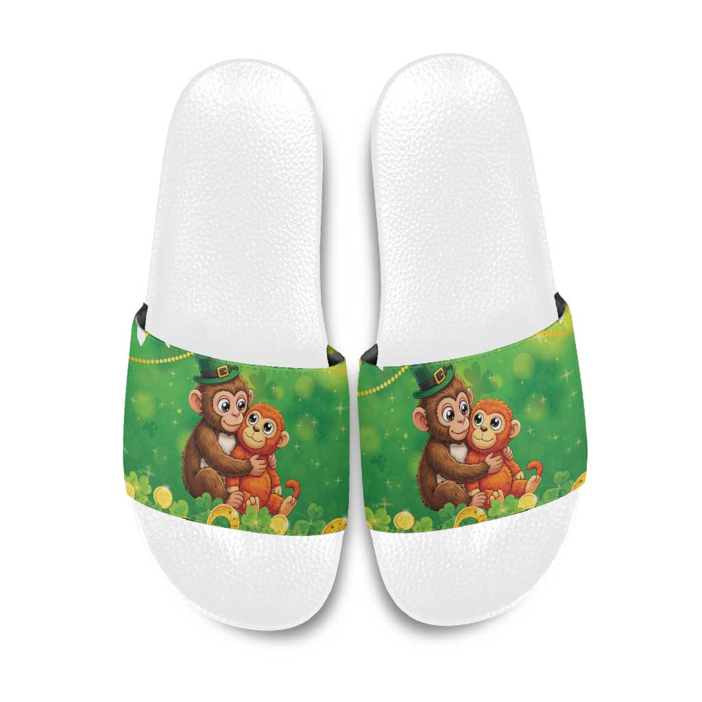 Punch The Monkey St Patrick’s Day Slide Sandals Lucky Baby Monkey