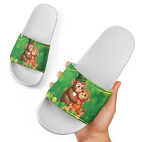 Punch The Monkey St Patrick’s Day Slide Sandals Lucky Baby Monkey