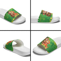 Punch The Monkey St Patrick’s Day Slide Sandals Lucky Baby Monkey