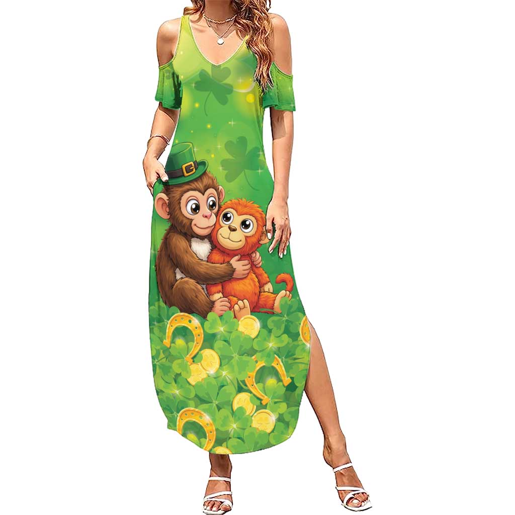 Punch The Monkey St Patrick’s Day Summer Maxi Dress Lucky Baby Monkey