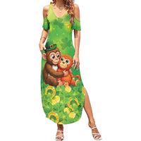 Punch The Monkey St Patrick’s Day Summer Maxi Dress Lucky Baby Monkey