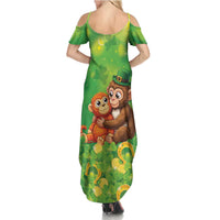 Punch The Monkey St Patrick’s Day Summer Maxi Dress Lucky Baby Monkey