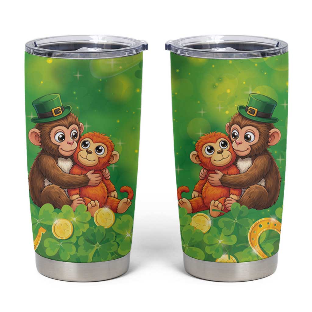 Punch The Monkey St Patrick’s Day Tumbler Cup Lucky Baby Monkey