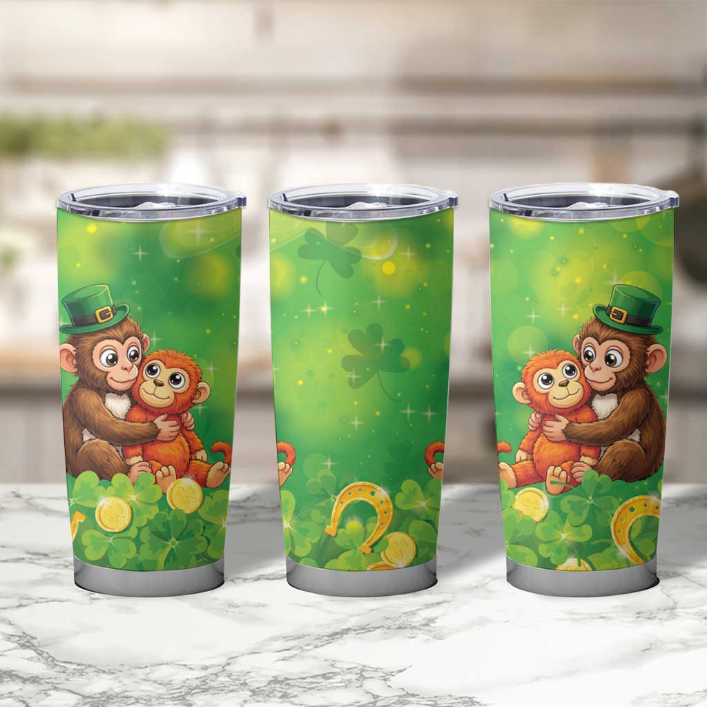 Punch The Monkey St Patrick’s Day Tumbler Cup Lucky Baby Monkey