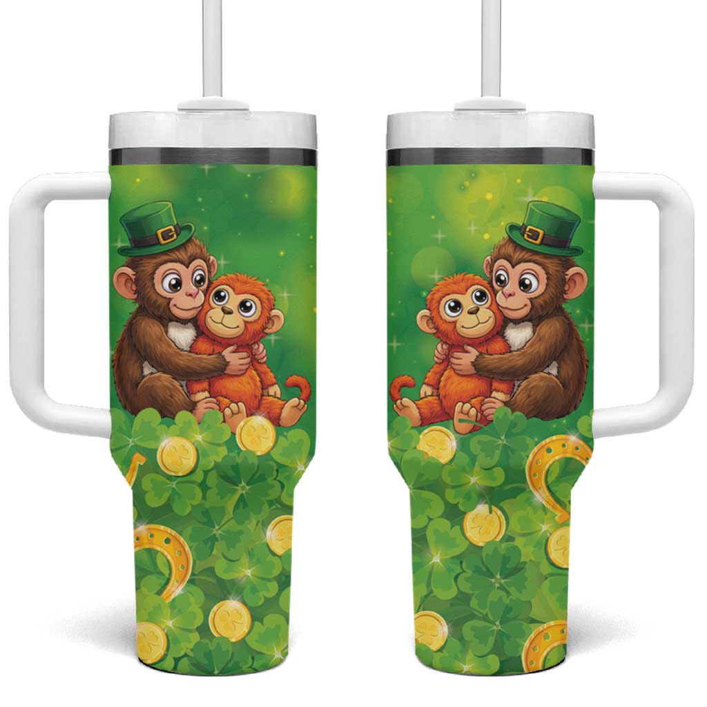 Punch The Monkey St Patrick’s Day Tumbler With Handle Lucky Baby Monkey