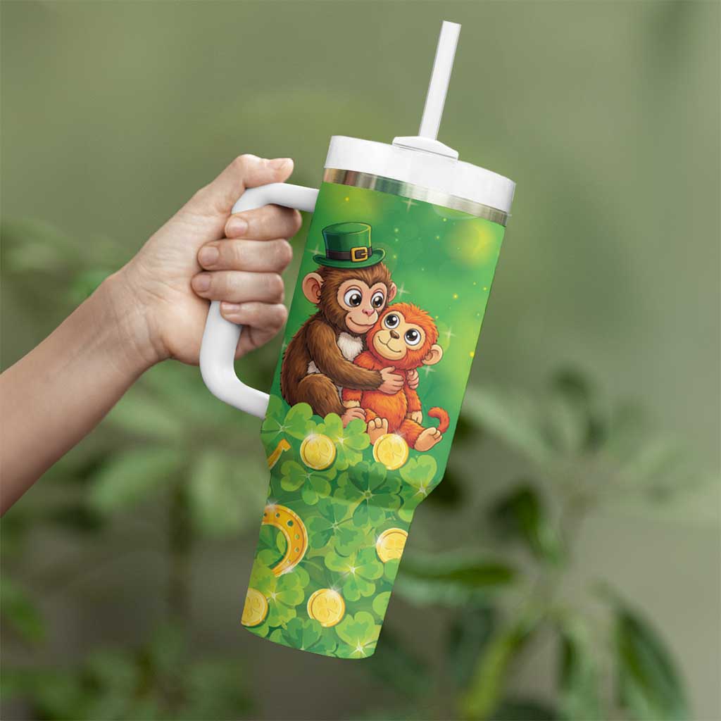 Punch The Monkey St Patrick’s Day Tumbler With Handle Lucky Baby Monkey