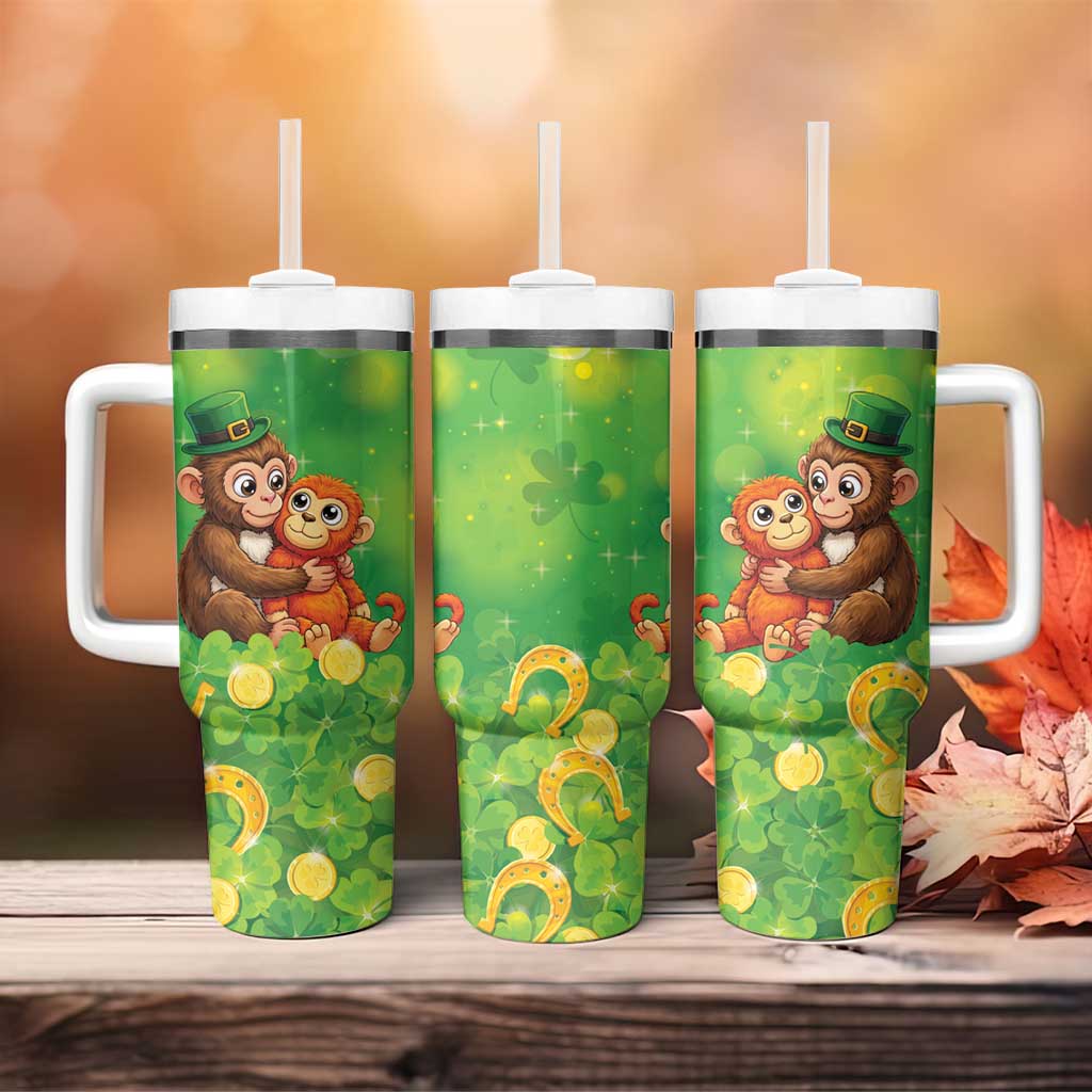 Punch The Monkey St Patrick’s Day Tumbler With Handle Lucky Baby Monkey