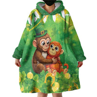Punch The Monkey St Patrick’s Day Wearable Blanket Hoodie Lucky Baby Monkey