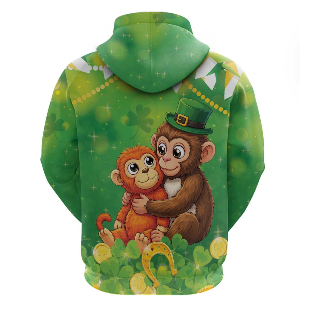 Punch The Monkey St Patrick’s Day Zip Hoodie Lucky Baby Monkey