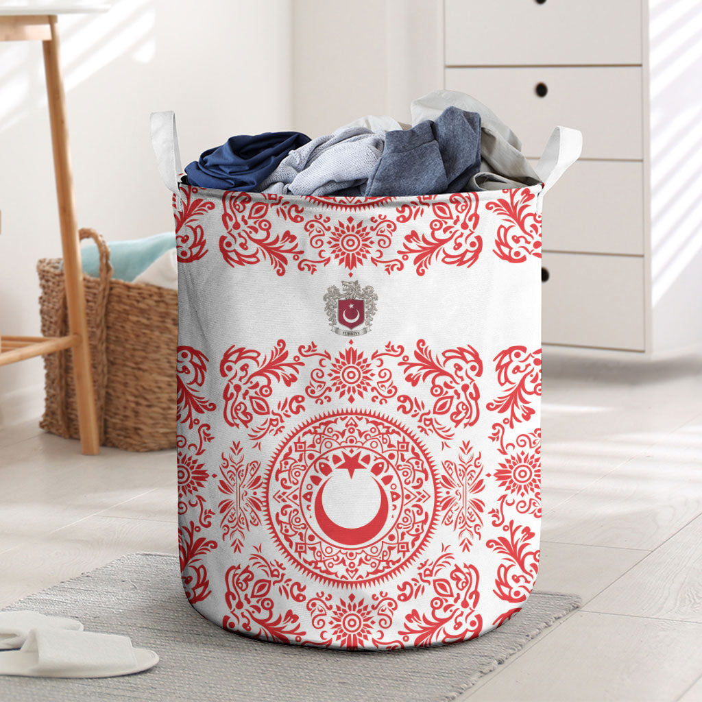World Football 2026 Turkey Laundry Basket Crescent Stars Ottoman Baroque Red Version