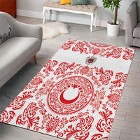 World Football 2026 Turkey Area Rug Crescent Stars Ottoman Baroque Red Version