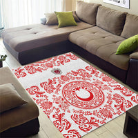 World Football 2026 Turkey Area Rug Crescent Stars Ottoman Baroque Red Version