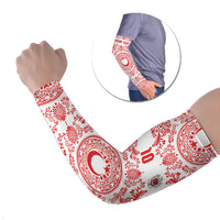 Custom World Football 2026 Turkey Arm Sleeves Crescent Stars Ottoman Baroque Red Version