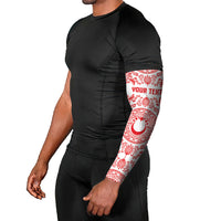 Custom World Football 2026 Turkey Arm Sleeves Crescent Stars Ottoman Baroque Red Version
