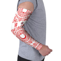 Custom World Football 2026 Turkey Arm Sleeves Crescent Stars Ottoman Baroque Red Version