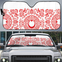 World Football 2026 Turkey Auto Sun Shade Crescent Stars Ottoman Baroque Red Version