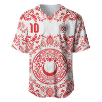 Custom World Football 2026 Turkey Baseball Jersey Crescent Stars Ottoman Baroque Red Version