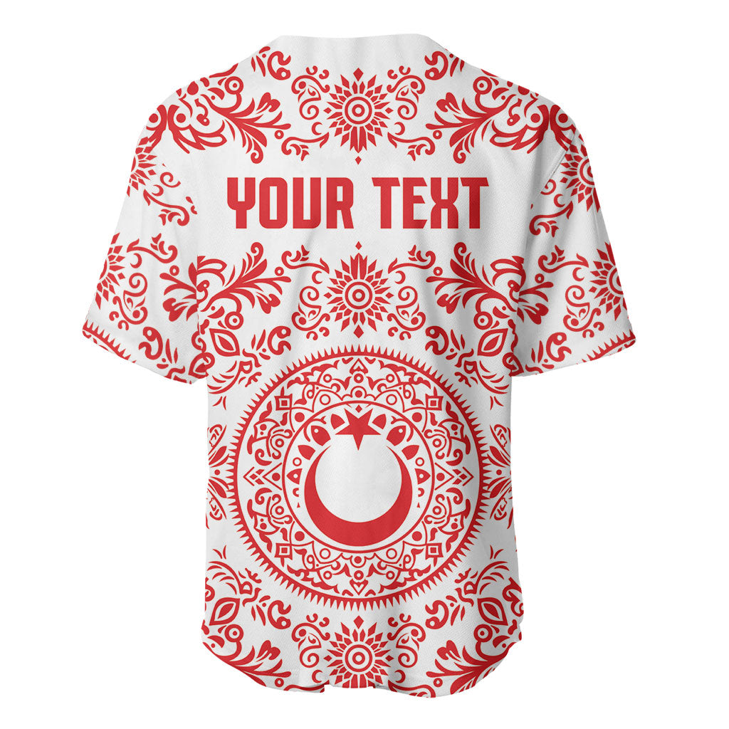 Custom World Football 2026 Turkey Baseball Jersey Crescent Stars Ottoman Baroque Red Version