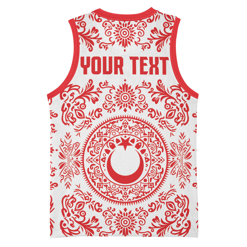Custom World Football 2026 Turkey Basketball Jersey Crescent Stars Ottoman Baroque Red Version