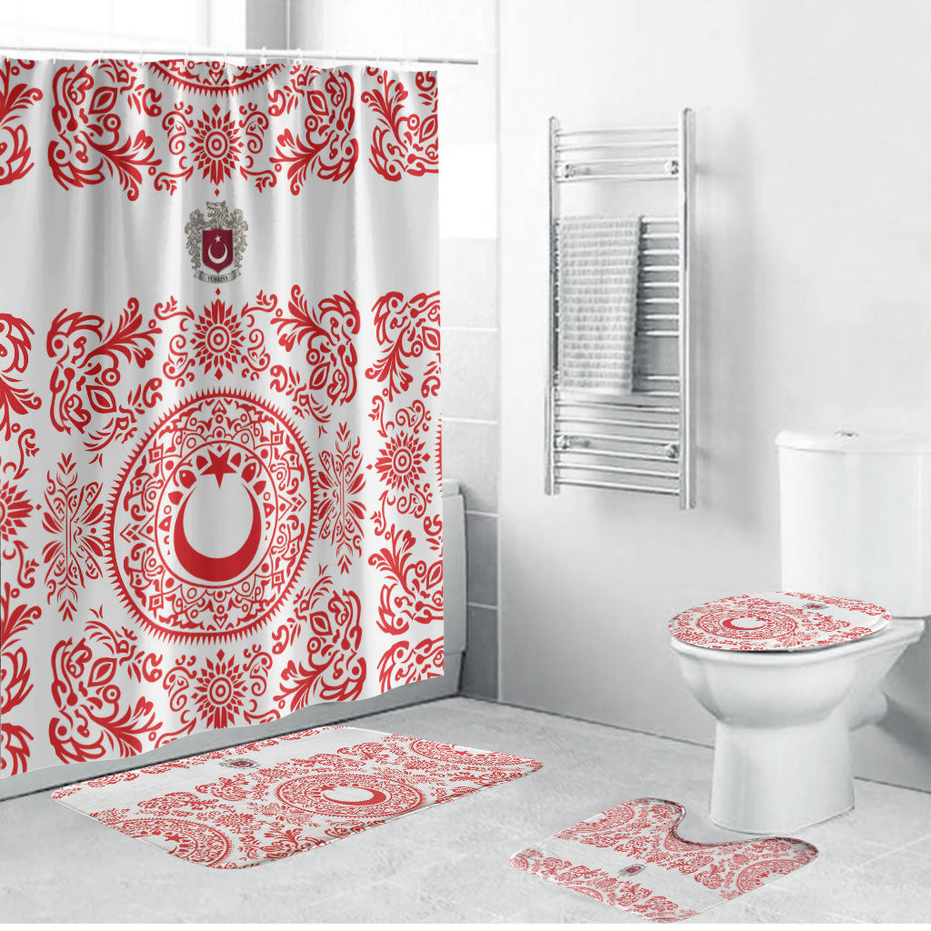 World Football 2026 Turkey Bathroom Set Crescent Stars Ottoman Baroque Red Version
