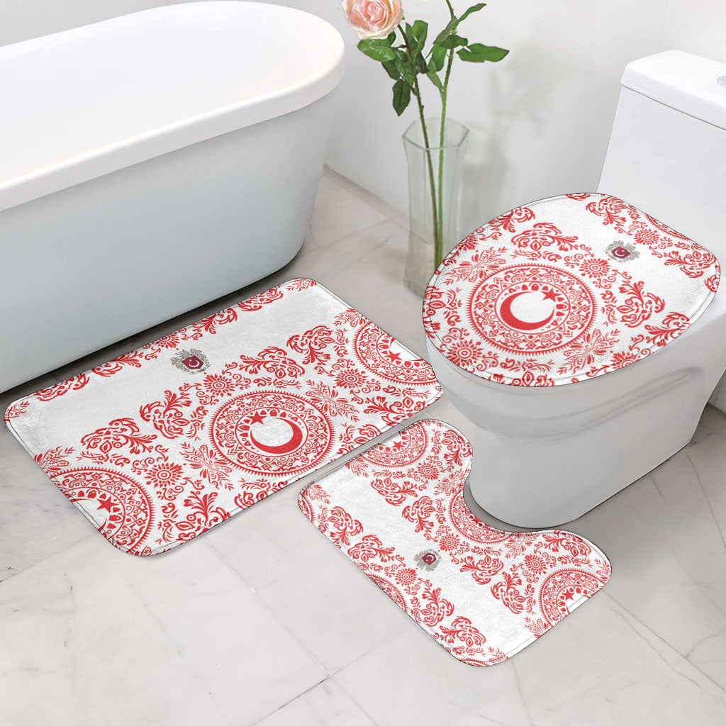 World Football 2026 Turkey Bathroom Set Crescent Stars Ottoman Baroque Red Version