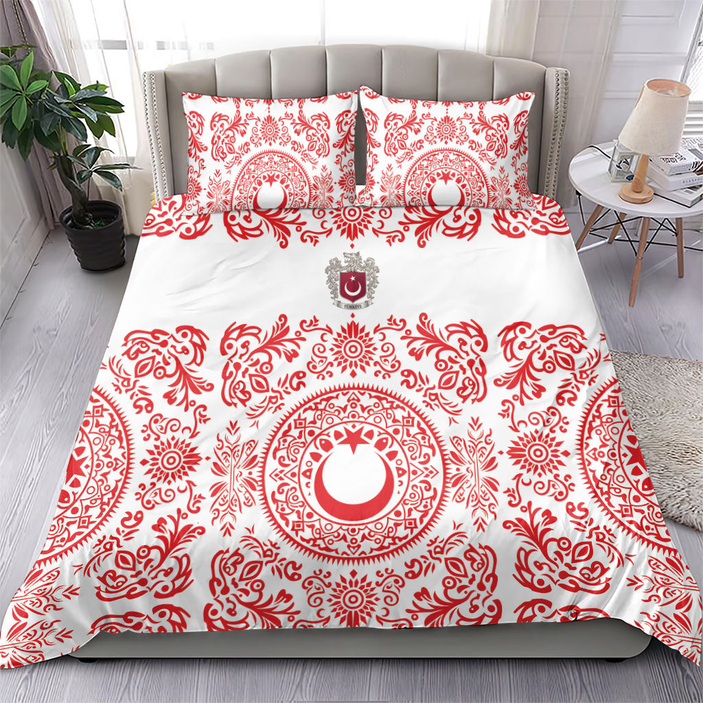 World Football 2026 Turkey Bedding Set Crescent Stars Ottoman Baroque Red Version