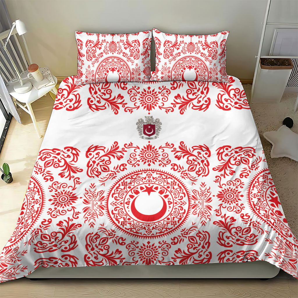World Football 2026 Turkey Bedding Set Crescent Stars Ottoman Baroque Red Version