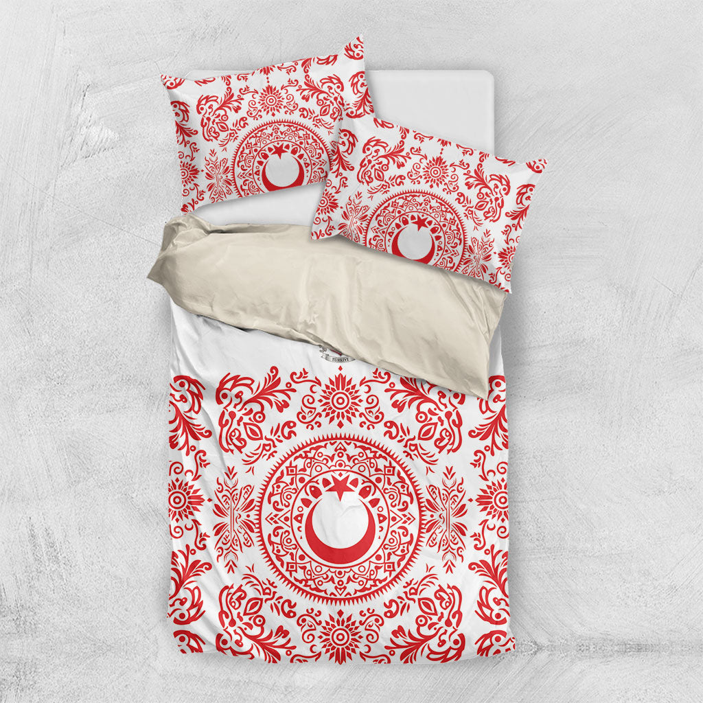 World Football 2026 Turkey Bedding Set Crescent Stars Ottoman Baroque Red Version