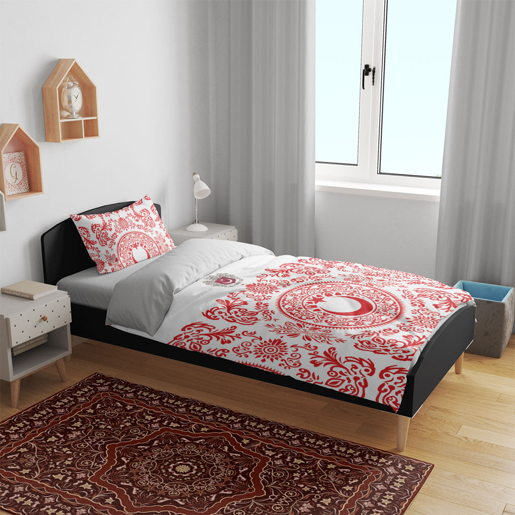 World Football 2026 Turkey Bedding Set Crescent Stars Ottoman Baroque Red Version