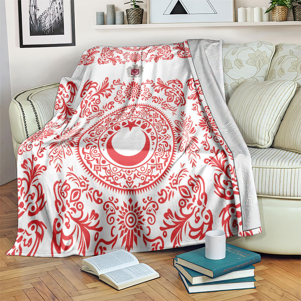 World Football 2026 Turkey Blanket Crescent Stars Ottoman Baroque Red Version