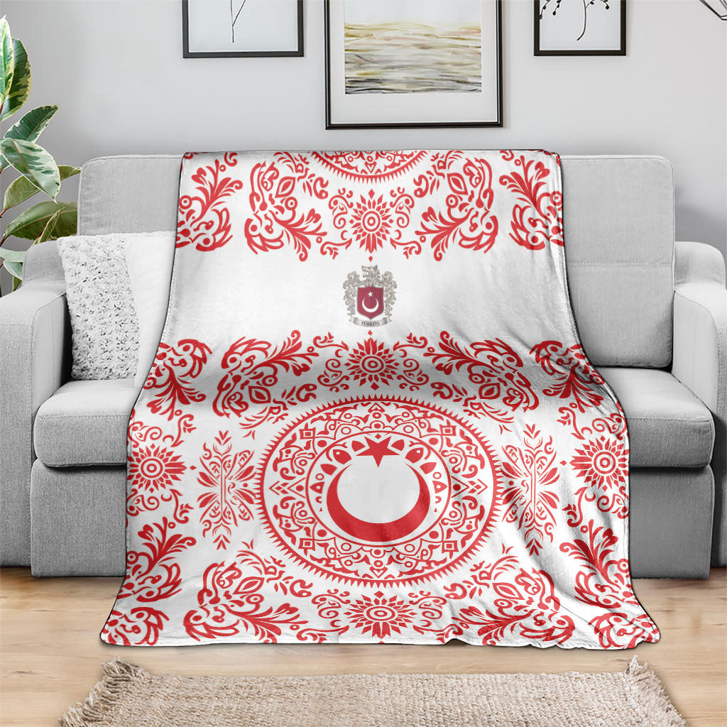 World Football 2026 Turkey Blanket Crescent Stars Ottoman Baroque Red Version