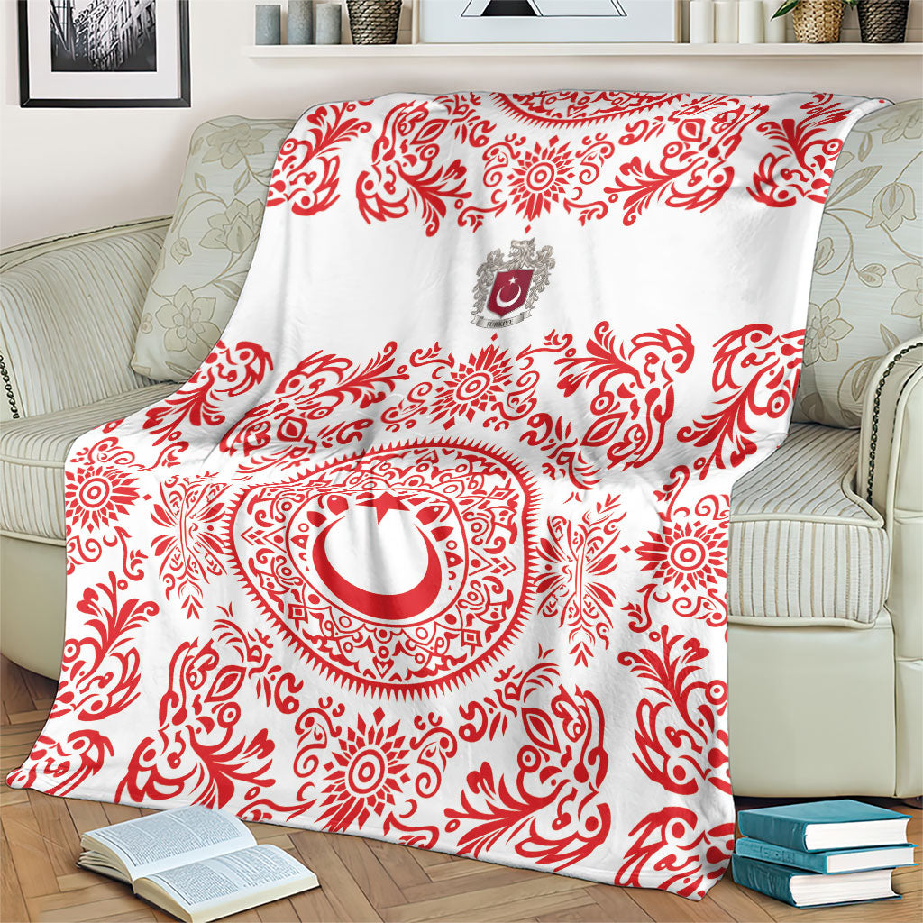 World Football 2026 Turkey Blanket Crescent Stars Ottoman Baroque Red Version
