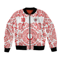 Custom World Football 2026 Turkey Bomber Jacket Crescent Stars Ottoman Baroque Red Version