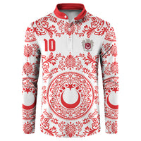Custom World Football 2026 Turkey Button Sweatshirt Crescent Stars Ottoman Baroque Red Version