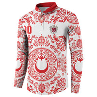 Custom World Football 2026 Turkey Button Sweatshirt Crescent Stars Ottoman Baroque Red Version