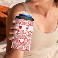 Custom World Football 2026 Turkey 4 in 1 Can Cooler Tumbler Crescent Stars Ottoman Baroque Red Version