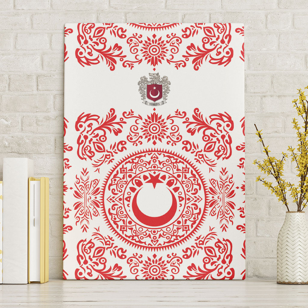 World Football 2026 Turkey Canvas Wall Art Crescent Stars Ottoman Baroque Red Version