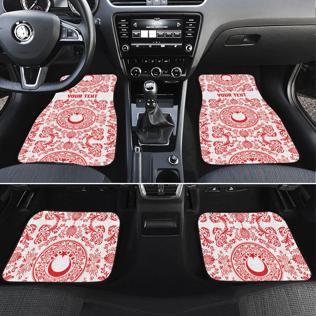 Custom World Football 2026 Turkey Car Mats Crescent Stars Ottoman Baroque Red Version