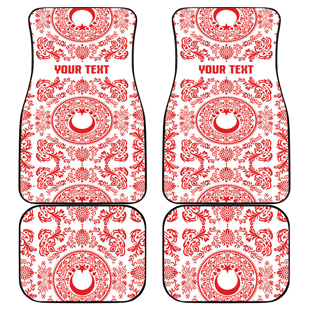 Custom World Football 2026 Turkey Car Mats Crescent Stars Ottoman Baroque Red Version