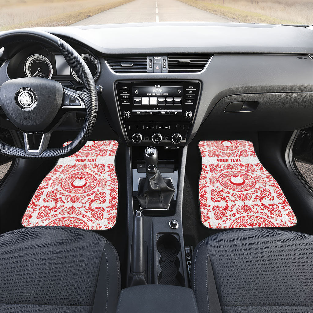 Custom World Football 2026 Turkey Car Mats Crescent Stars Ottoman Baroque Red Version