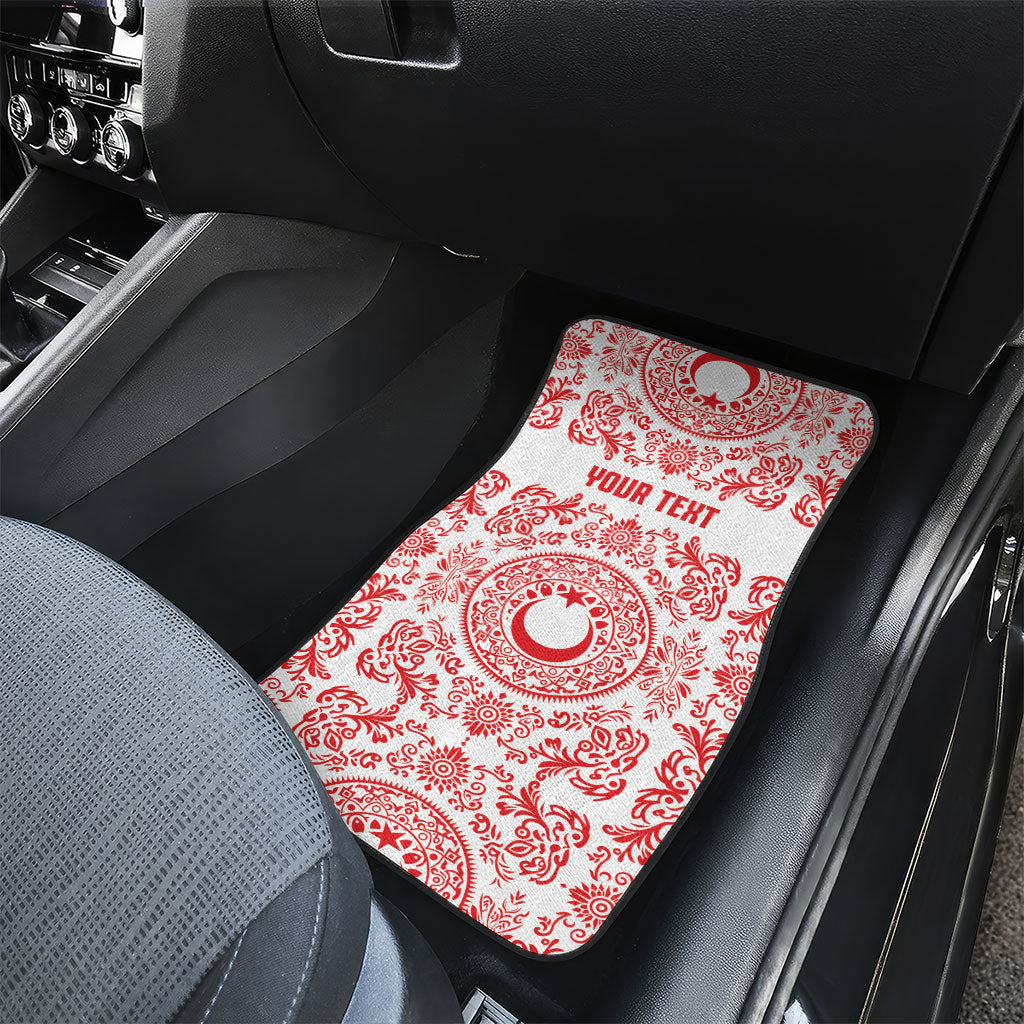 Custom World Football 2026 Turkey Car Mats Crescent Stars Ottoman Baroque Red Version