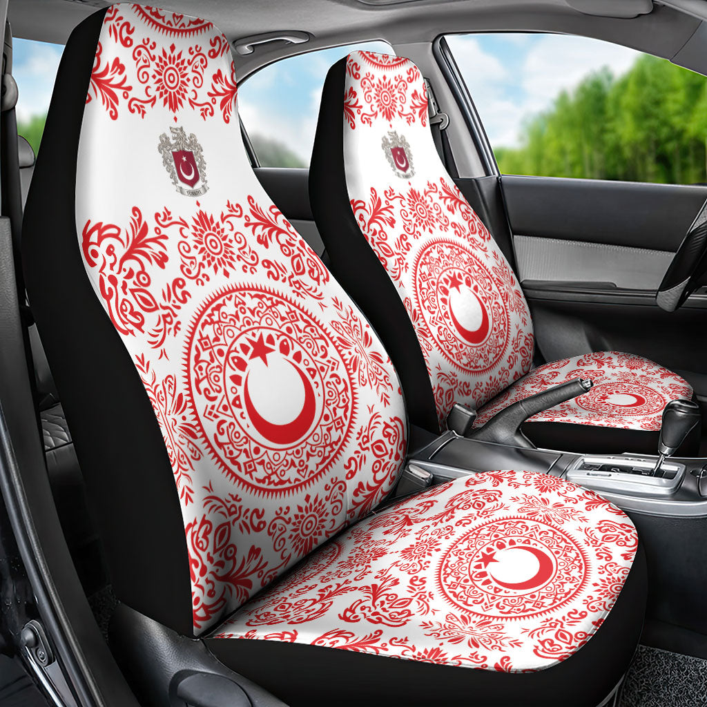 World Football 2026 Turkey Car Seat Cover Crescent Stars Ottoman Baroque Red Version