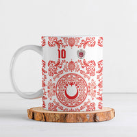Custom World Football 2026 Turkey Ceramic Mug Crescent Stars Ottoman Baroque Red Version