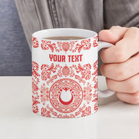 Custom World Football 2026 Turkey Ceramic Mug Crescent Stars Ottoman Baroque Red Version