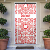 Custom World Football 2026 Turkey Door Cover Crescent Stars Ottoman Baroque Red Version
