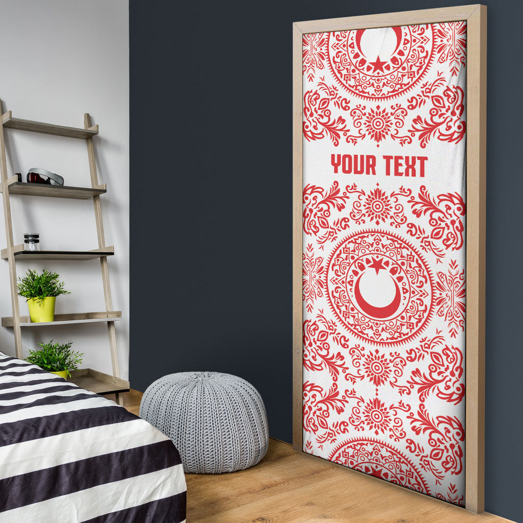 Custom World Football 2026 Turkey Door Cover Crescent Stars Ottoman Baroque Red Version